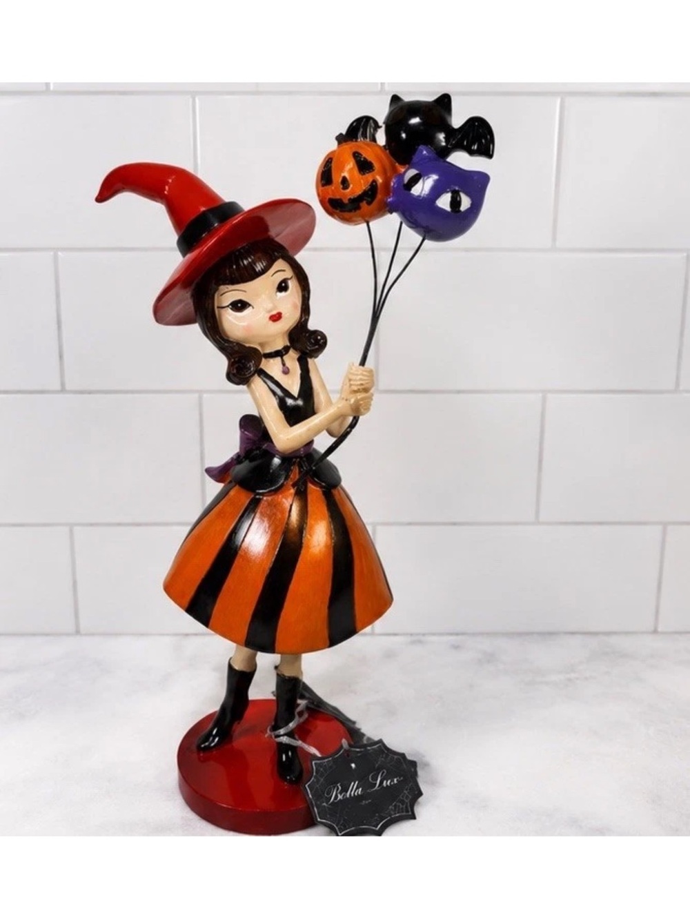 Viral Bella Lux Halloween Witch Girl - 15” Figure - Holding Balloons Decor NEW